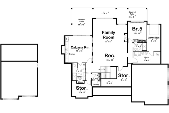 Floor Plan - Lower Floor for Traditional House Plan #455-787 - 4 bed, 4 bath
