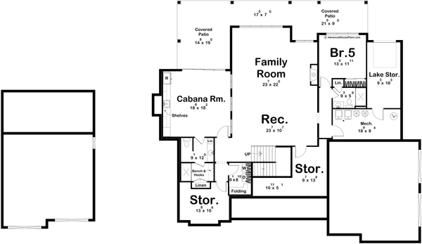 Home Plan - Floor Plan - Lower Floor for Traditional House Plan #455-787 - 4 bed, 4 bath