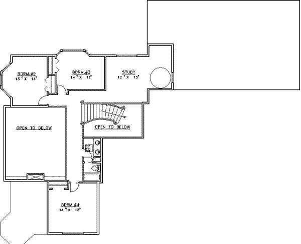 Modern Floor Plan - Upper Floor Plan #117-430