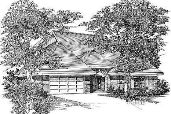 Exterior - Front Elevation for European House Plan #329-247 - 3 bed, 2 bath