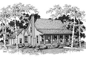 Cabin Exterior - Front Elevation Plan #41-174