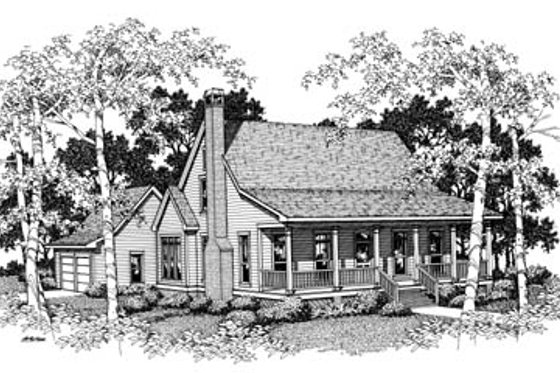 Exterior - Front Elevation for Cabin House Plan #41-174 - 3 bed, 2.5 bath