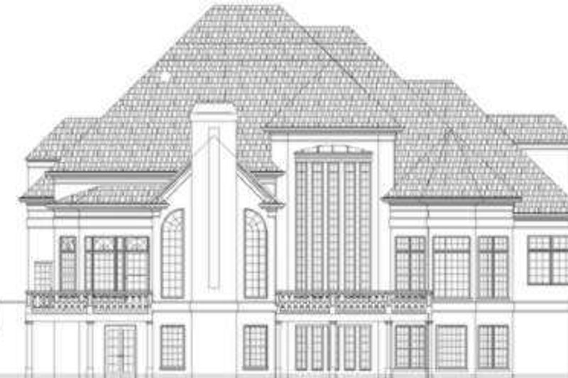 House Blueprint - Exterior - Rear Elevation for European House Plan #119-203 - 4 bed, 4 bath