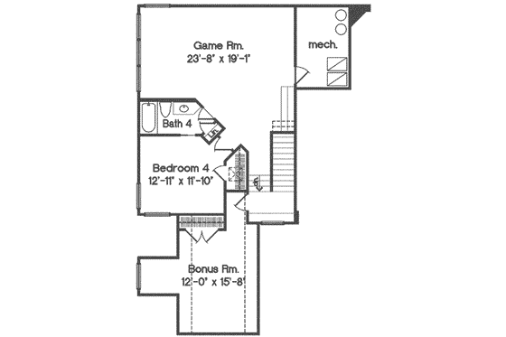 Floor Plan - Upper Floor for European House Plan #135-115 - 4 bed, 4.5 bath