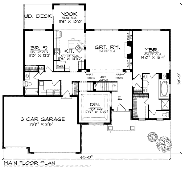 House Plan Design - European Floor Plan - Main Floor Plan #70-816