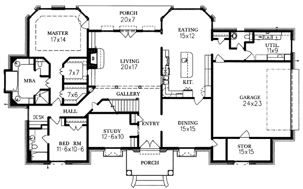 Traditional Floor Plan - Main Floor Plan #15-219