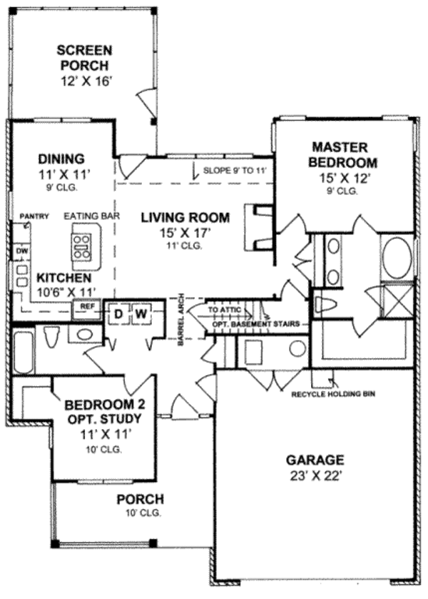 Home Plan - Traditional Floor Plan - Main Floor Plan #20-1596