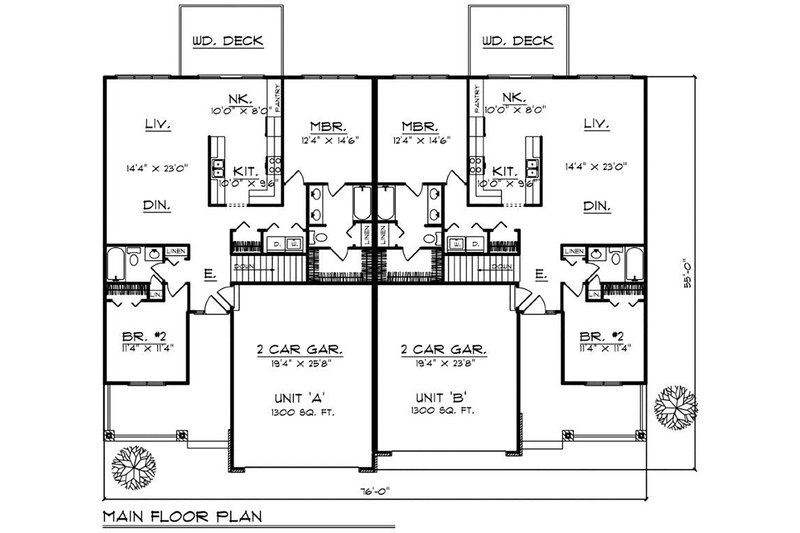 Home Plan - Floor Plan - Main Floor for Country House Plan #70-1394 - 4 bed, 4 bath