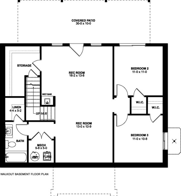 House Plan Design - Farmhouse Floor Plan - Lower Floor Plan #126-236