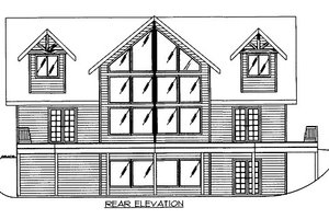 Exterior - Rear Elevation for Bungalow House Plan #117-733 - 3 bed, 2.5 bath