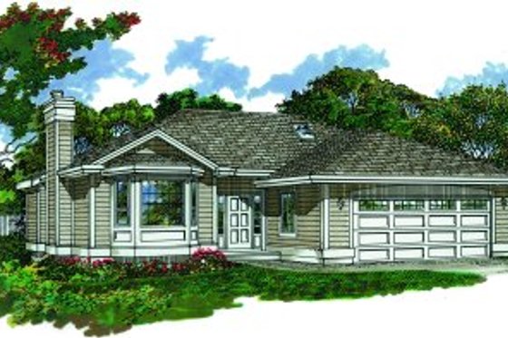 Exterior - Front Elevation for Traditional House Plan #47-370 - 3 bed, 2 bath