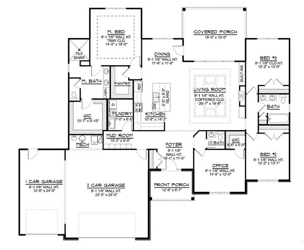 Home Plan - Farmhouse Floor Plan - Main Floor Plan #1064-115
