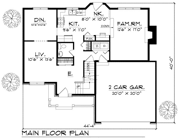 Home Plan - Traditional Floor Plan - Main Floor Plan #70-251