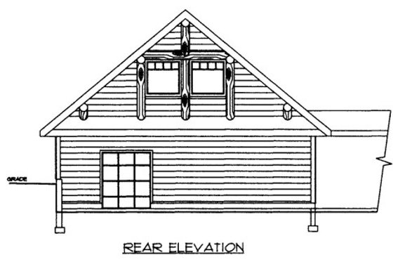 Exterior - Rear Elevation for Traditional House Plan #117-751, 0 bath