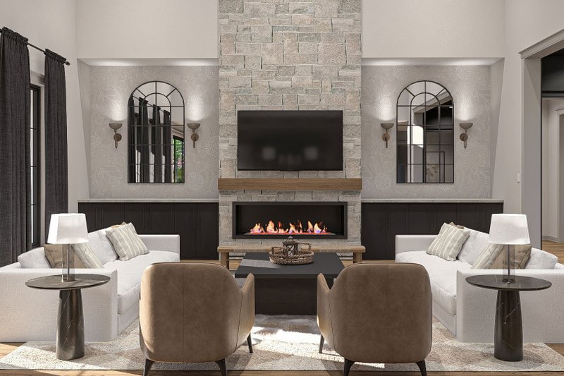 Architectural House Design - Interior - Family Room 2 for Cottage House Plan #455-675 - 4 bed, 3.5 bath
