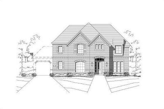 Exterior - Front Elevation for Colonial House Plan #411-298 - 4 bed, 3 bath