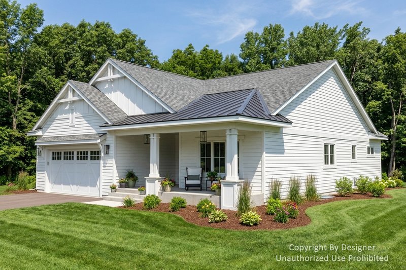 Architectural House Design - Exterior - Front Elevation 3 for Farmhouse House Plan #51-1519 - 3 bed, 2.5 bath