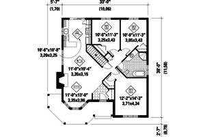 Floor Plan - Main Floor for Victorian House Plan #25-4770 - 3 bed, 1 bath