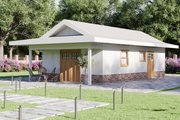 Ranch Style House Plan - 1 Beds 1 Baths 499 Sq/Ft Plan #1106-73 Exterior 