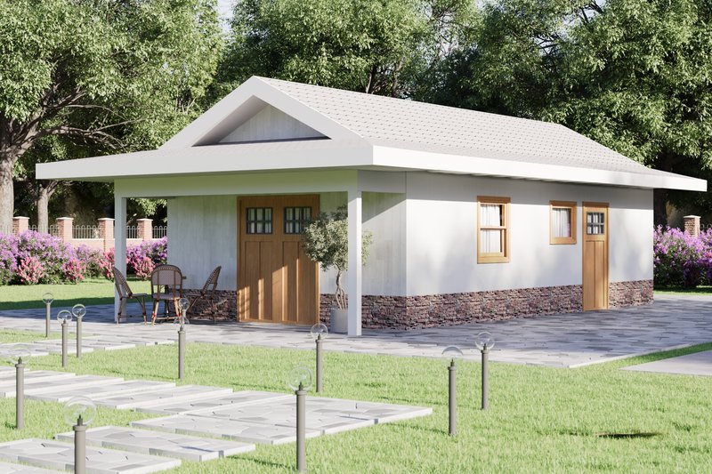 Ranch Style House Plan - 1 Beds 1 Baths 499 Sq/Ft Plan #1106-73 Exterior