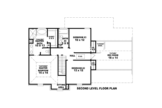 Floor Plan - Upper Floor for Traditional House Plan #81-13609 - 3 bed, 2.5 bath