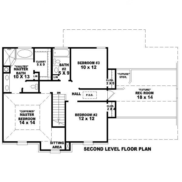 Floor Plan - Upper Floor for Traditional House Plan #81-13609 - 3 bed, 2.5 bath