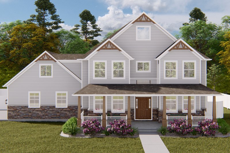 Architectural House Design - Exterior - Front Elevation 4 for Farmhouse House Plan #1060-140 - 5 bed, 2.5 bath