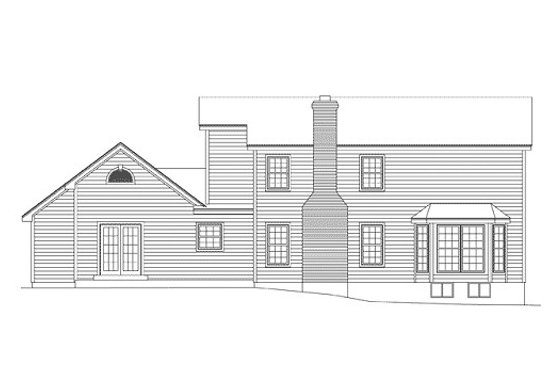 Exterior - Rear Elevation for Country House Plan #57-208 - 4 bed, 3.5 bath