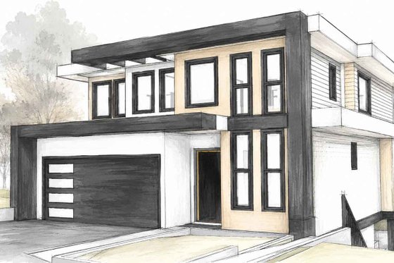 Exterior - Other Elevation 4 for Contemporary House Plan #1101-70 - 3 bed, 3.5 bath