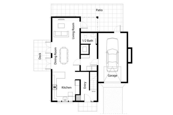 Floor Plan - Main Floor for Traditional House Plan #497-40 - 3 bed, 3 bath