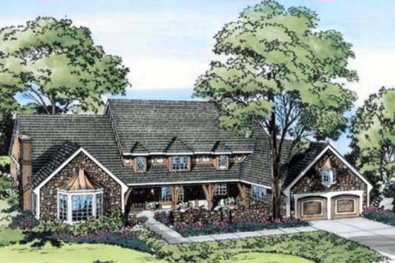 Exterior - Front Elevation for Country House Plan #312-214 - 4 bed, 3.5 bath