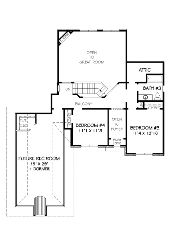 European Floor Plan - Upper Floor Plan #424-338