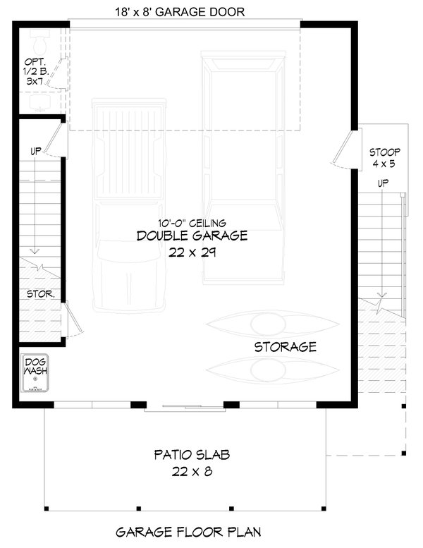 Country Floor Plan - Lower Floor Plan #932-1205