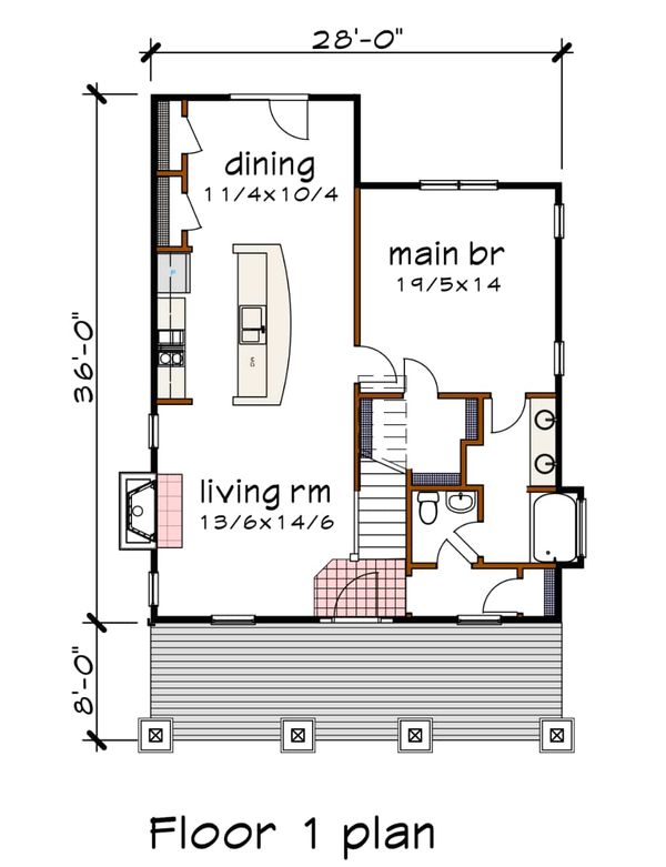 Architectural House Design - Bungalow Floor Plan - Main Floor Plan #79-204