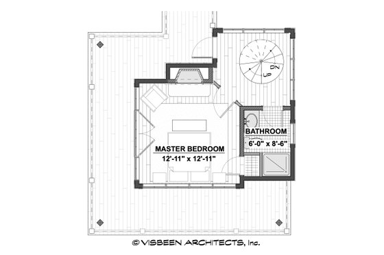 Floor Plan - Upper Floor for Cabin House Plan #928-362 - 2 bed, 2 bath