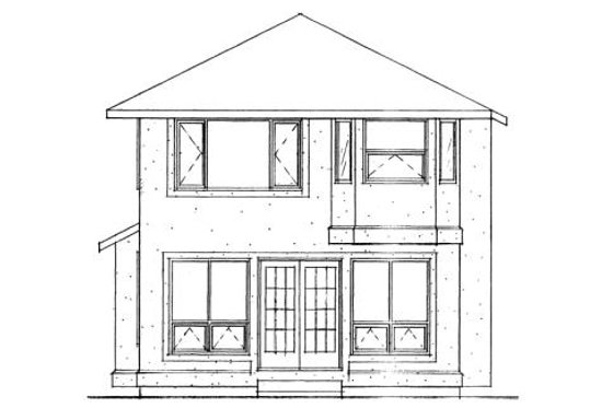 Exterior - Rear Elevation for Mediterranean House Plan #126-141 - 3 bed, 2.5 bath