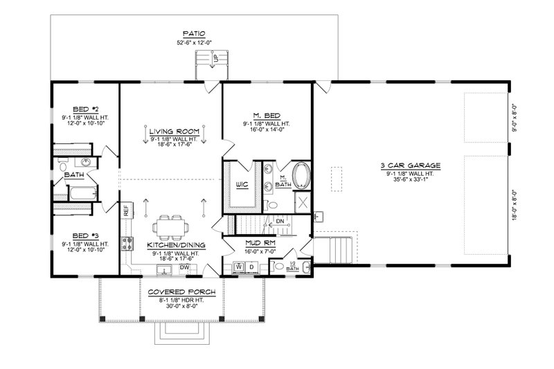 House Design - Floor Plan - Main Floor for Country House Plan #1064-341 - 3 bed, 3.5 bath