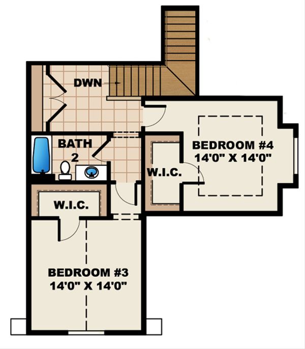 European Floor Plan - Upper Floor Plan #27-448