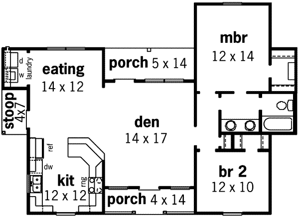 Ranch Floor Plan - Main Floor Plan #16-257
