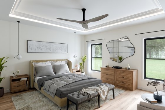 Interior - Master Bedroom for Cabin House Plan #1089-51 - 2 bed, 2 bath