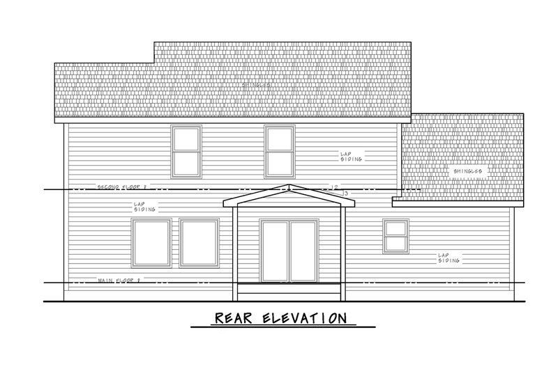 Dream House Plan - Exterior - Rear Elevation for Traditional House Plan #20-2481 - 4 bed, 3.5 bath