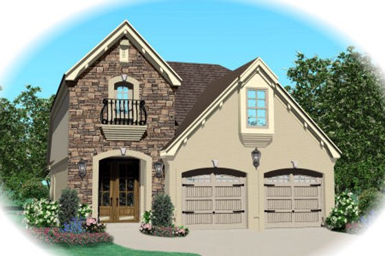 Exterior - Front Elevation for Traditional House Plan #81-13619 - 3 bed, 2.5 bath