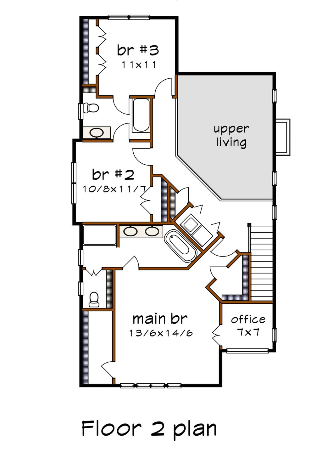 Modern Style House Plan 3 Beds 2 5 Baths 1917 Sq Ft Plan 79 300