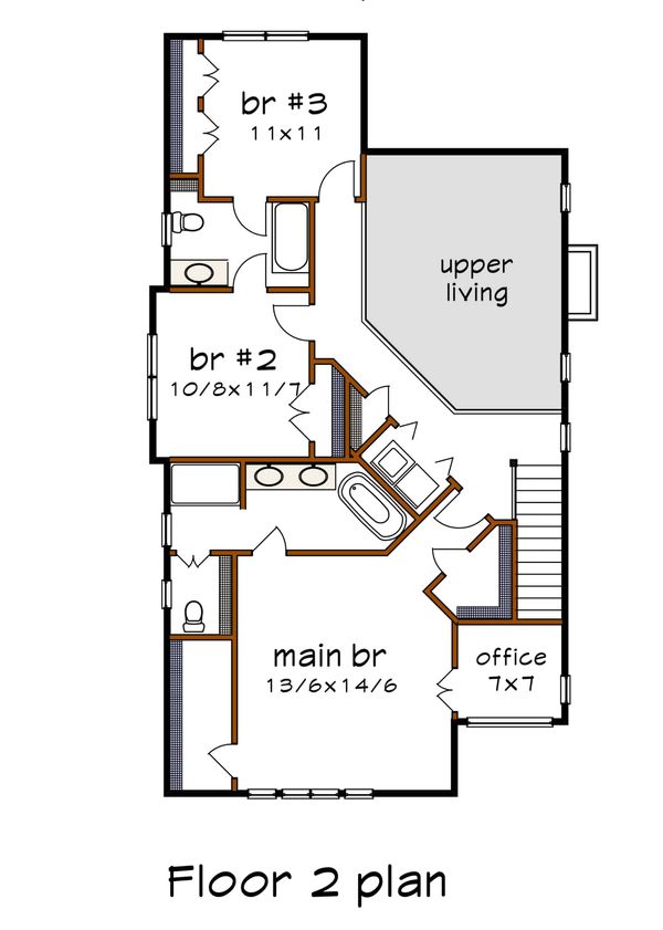 Home Plan - Modern Floor Plan - Upper Floor Plan #79-300