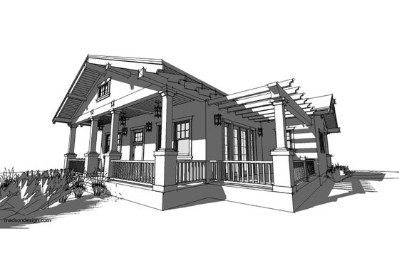 Exterior - Other Elevation for Craftsman House Plan #485-3 - 2 bed, 1.5 bath