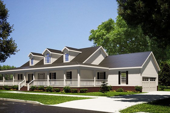 Exterior - Other Elevation for Country House Plan #17-235 - 3 bed, 3 bath