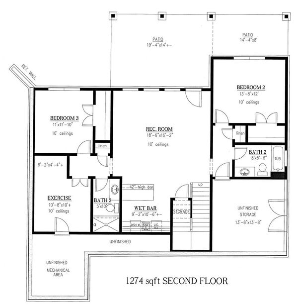 Craftsman Floor Plan - Upper Floor Plan #437-123