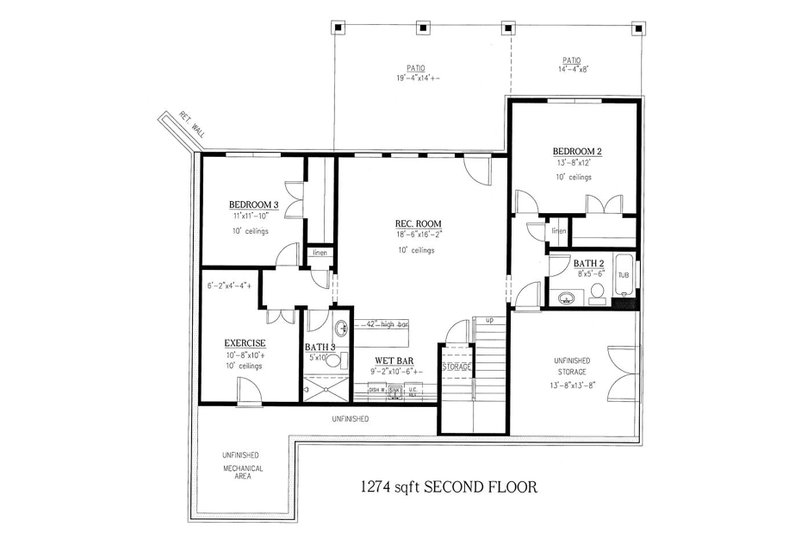 Home Plan - Floor Plan - Upper Floor for Craftsman House Plan #437-123 - 3 bed, 3.5 bath