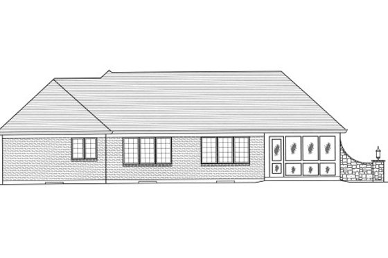 Exterior - Rear Elevation for European House Plan #46-503 - 3 bed, 2.5 bath