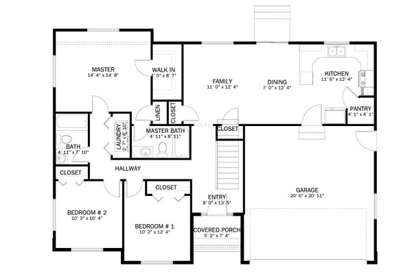 House Blueprint - Traditional Floor Plan - Main Floor Plan #1060-199
